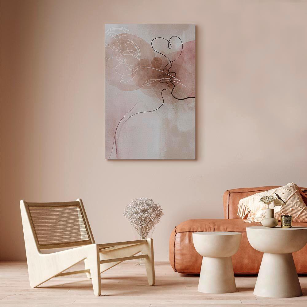 Leinwandbild Beige Greige B: 40 Cm - Greige/Beige, Basics, Holzwerkstoff/Textil (40/60/1.2cm) - artgeist