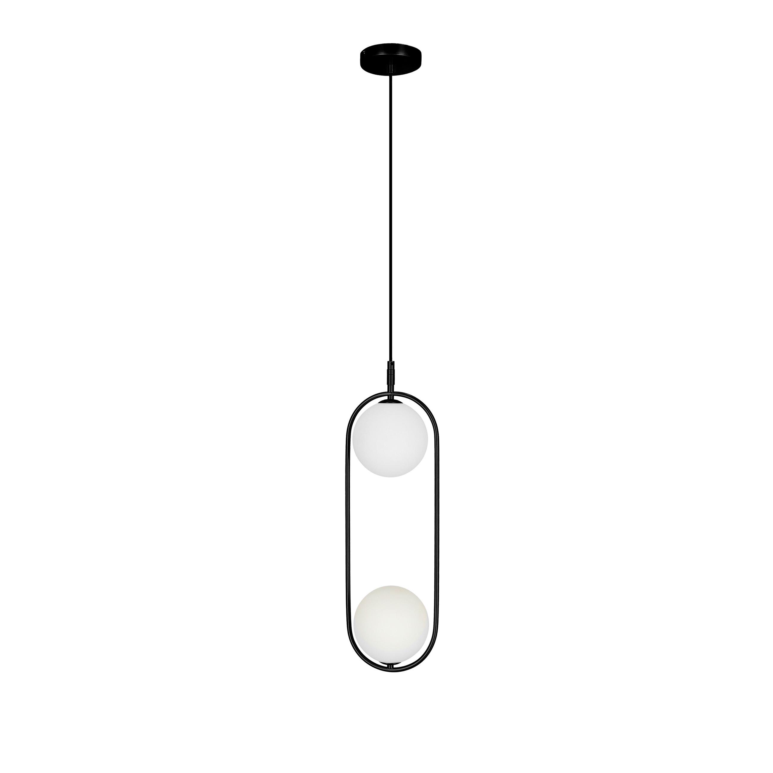 Hängeleuchte 32-10155 Cordel - Schwarz/Weiß, Design, Metall (18.5/15cm)