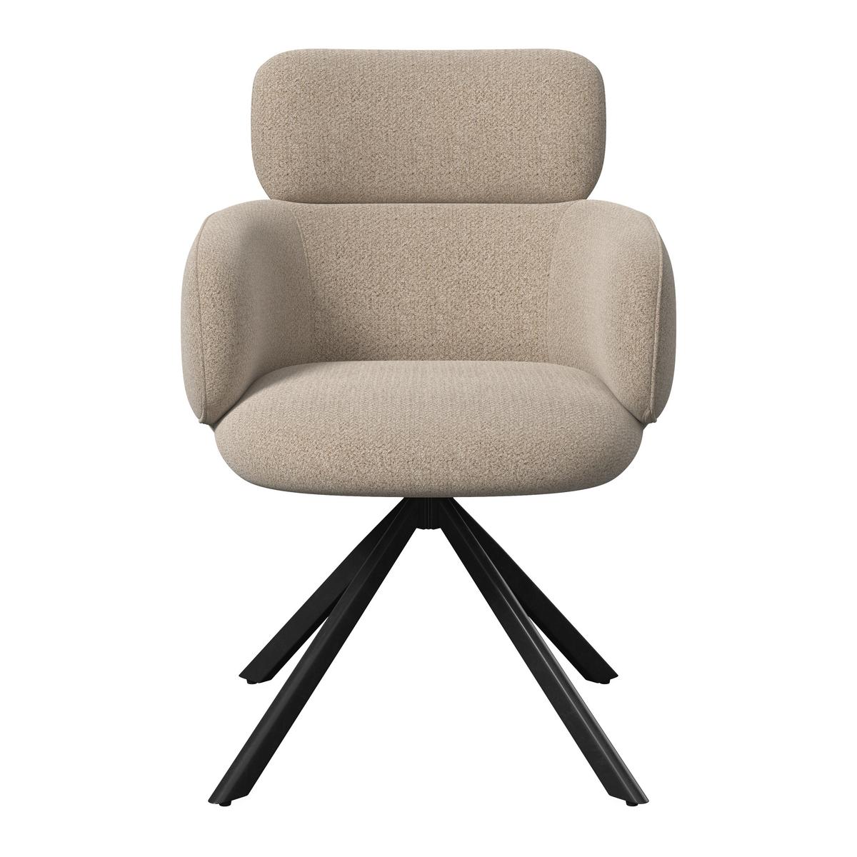 ŽIDLE S PODRUČKAMI LIORA - černá/hnědá, Moderní, kov/textil (57,5/84/61cm) - Bessagi Home