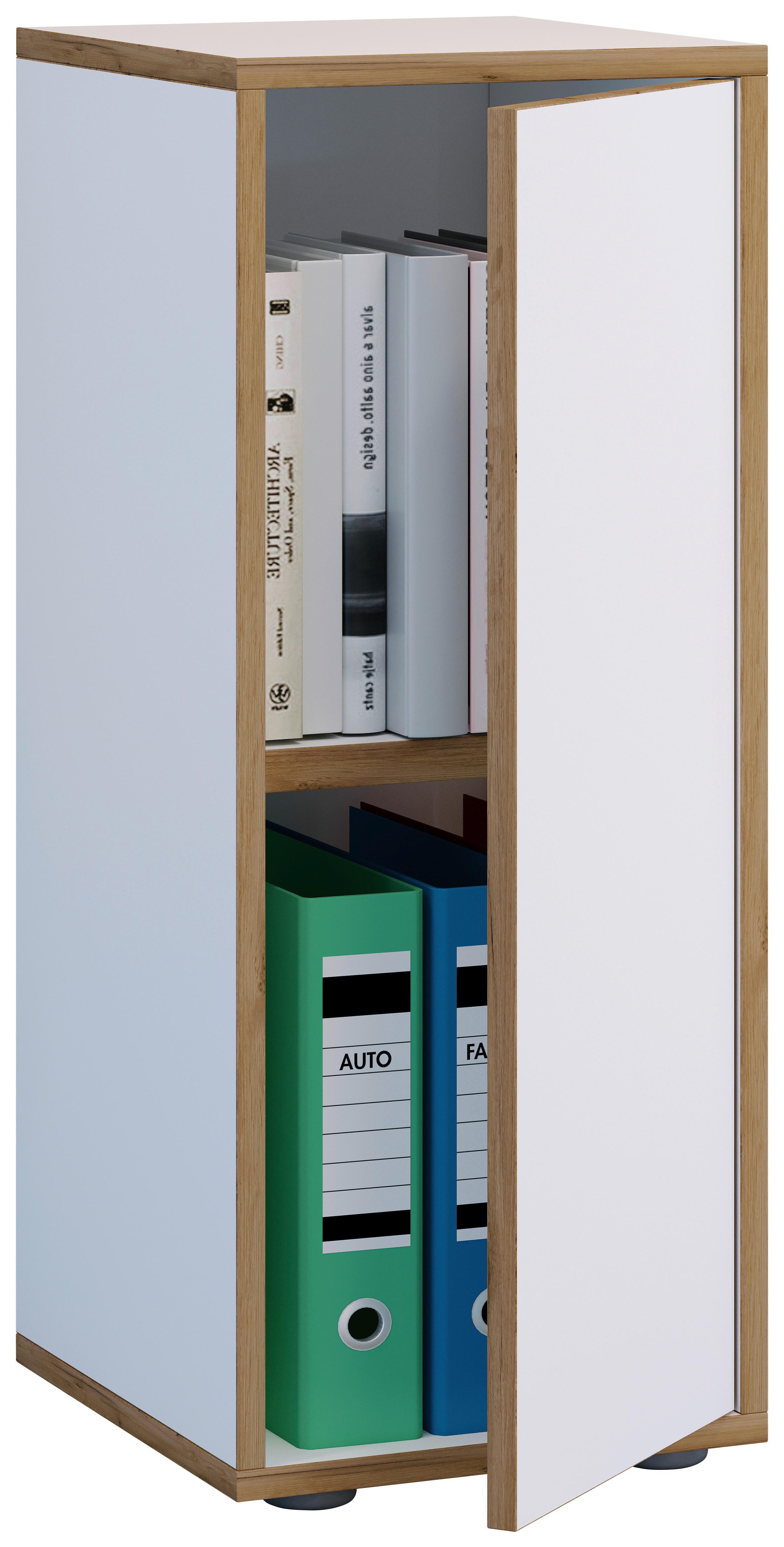 Aktenschrank Salia Weiß, Honigeiche B: 30 Cm - Honigeiche/Weiß, Design, Holzwerkstoff (30/74/33cm) - MID.YOU