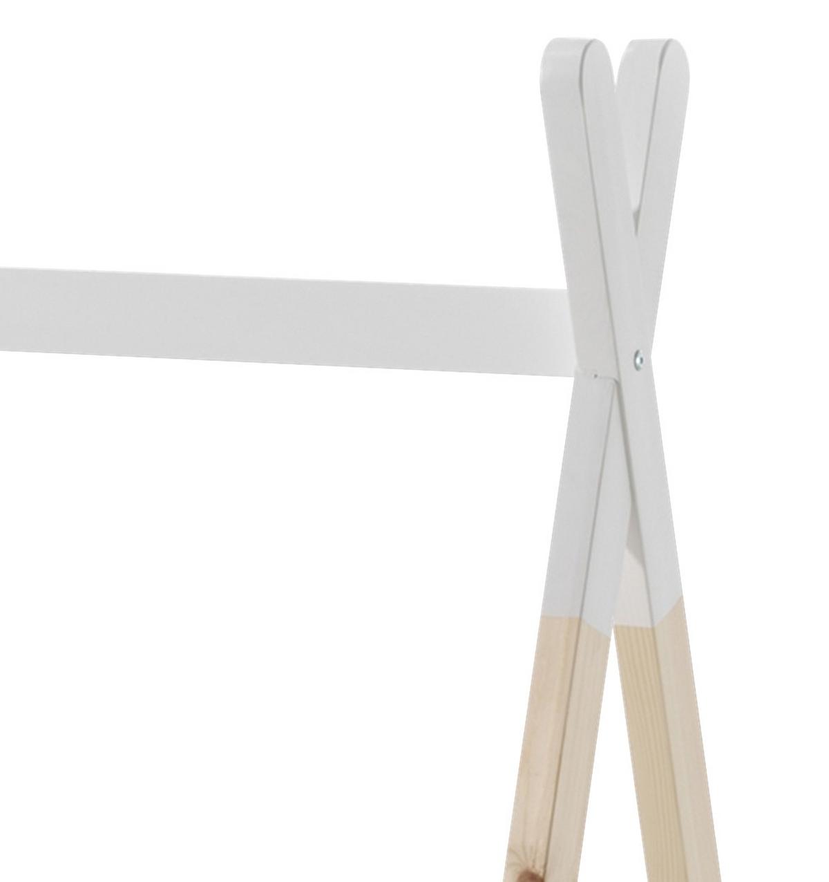 Hausbett Tipi 70x140 cm Kiefer Weiß - Weiß/Kieferfarben, MODERN, Holz/Holzwerkstoff (70/140cm) - MID.YOU