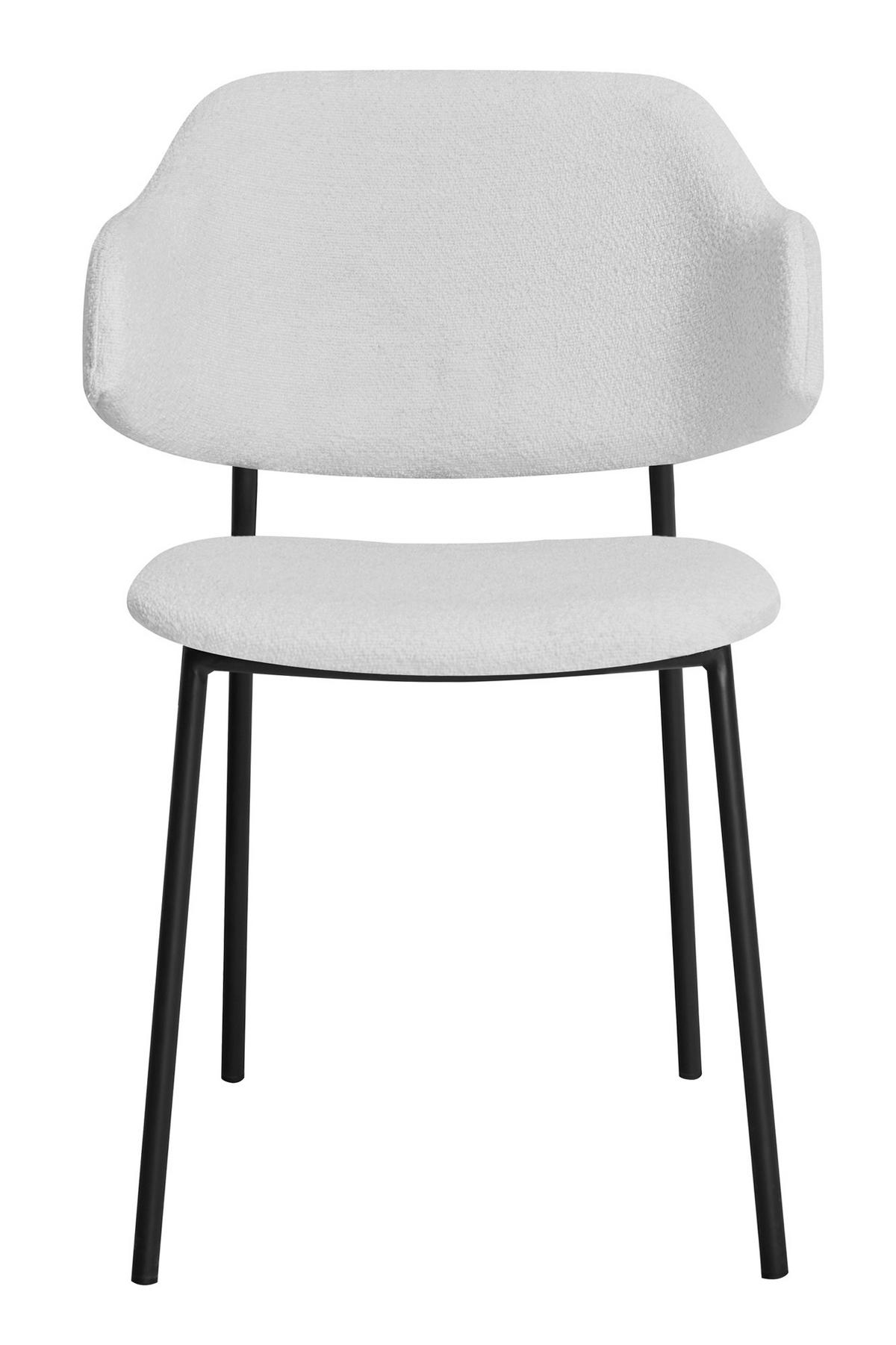 Armlehnstuhl-set Weiß B: 54cm 2-Teilig - Schwarz/Weiß, MODERN, Textil/Metall (54/83/59cm) - Livetastic