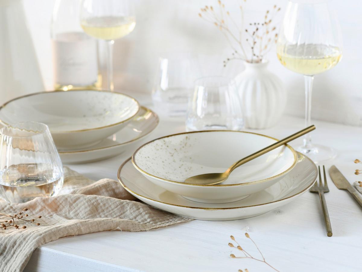 Tafelservice 8--Teilig. Steinzeug, creme - Creme, Basics, Keramik - Creatable