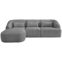 Ecksofa Caponi Silberfarben S: 160x256 Cm - Silberfarben/Schwarz, MODERN, Textil (160/256cm) - Livetastic