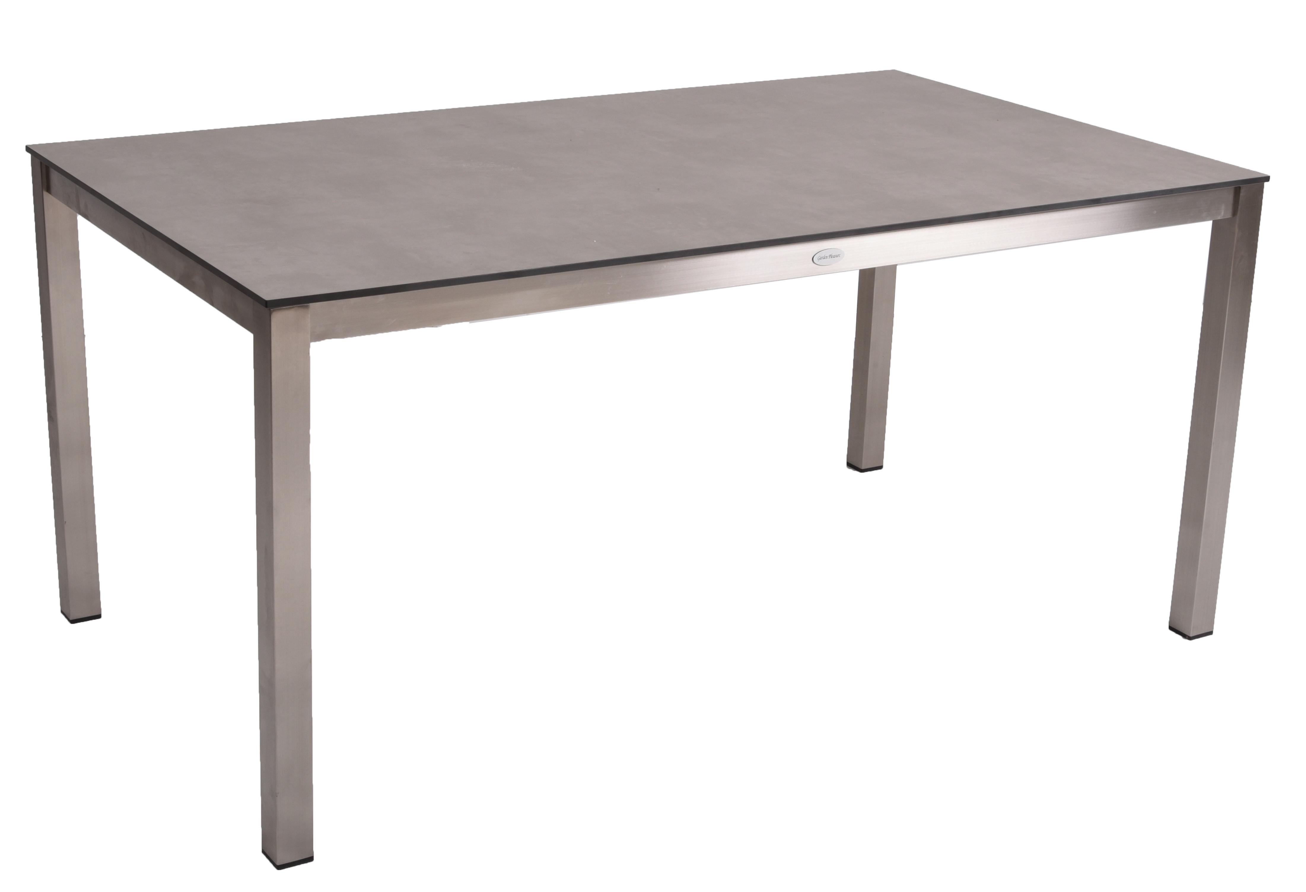 Gartentisch Sienna Metall/Kunststoff L 158 cm - Silberfarben/Grau, Basics, Kunststoff/Metall (158/90/74cm) - Gardenson