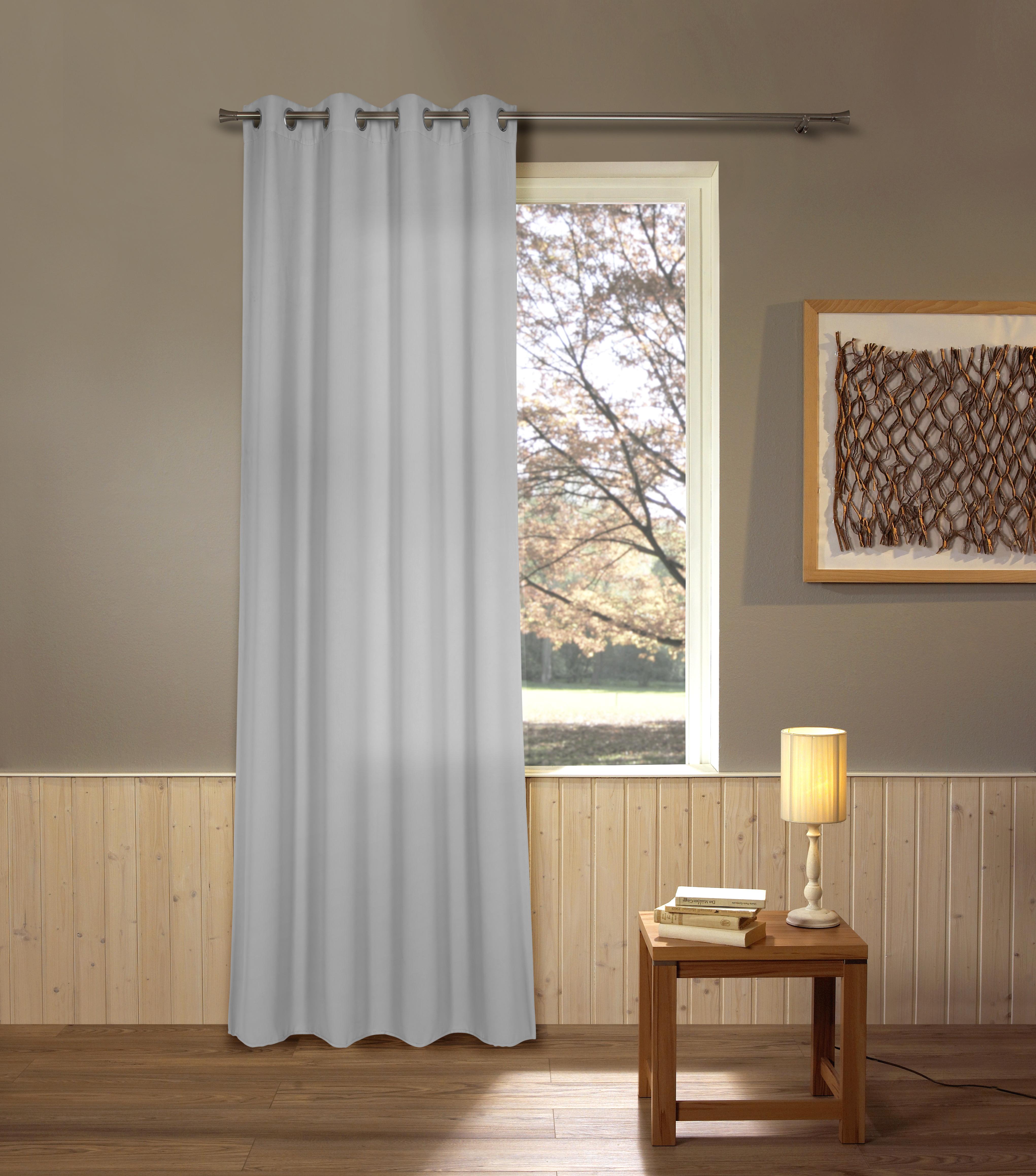 Vorhang Mit Ösen Elma B: 140cm, Grau - Grau, ROMANTIK / LANDHAUS, Textil (140/245cm) - James Wood