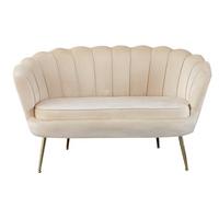 2-sitzer-sofa Beige B: 136 Cm - Beige/Goldfarben, MODERN, Textil (136/78/77cm) - Livetastic