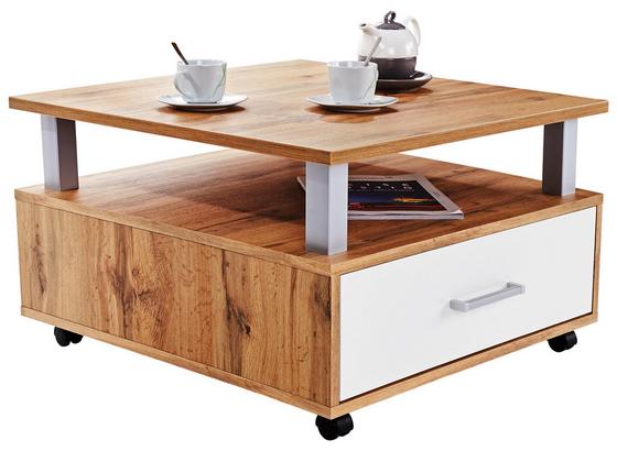 Couchtisch mit 2 Schubladen Duo Wotan Eiche Dekor - Weiß/Braun, KONVENTIONELL, Holzwerkstoff (75/45/75cm) Couchtisch mit 2 Schubladen Duo Wotan Eiche Dekor - Weiß/Braun, KONVENTIONELL, Holzwerkstoff (75/45/75cm)