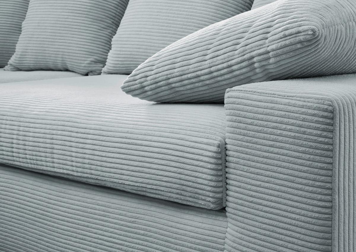 Ecksofa Avellino Hellblau S: 278/200 cm - Schwarz/Hellblau, MODERN, Textil (278/200cm) - Livetastic