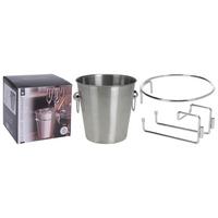 Champagnerkühler mit Halterung Edelstahl Silberfarben - Silberfarben, Basics, Metall (20,2/20cm)