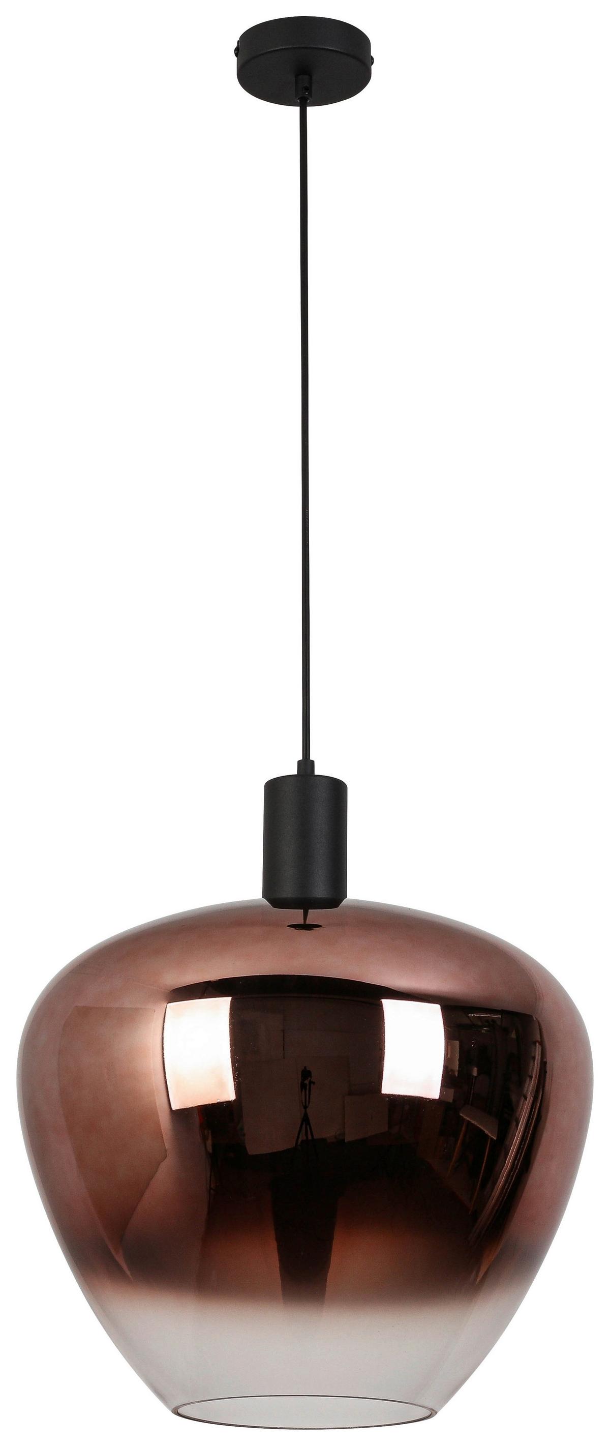 Hängeleuchte Nele - Schwarz/Kupferfarben, MODERN, Glas/Kunststoff (40/120cm) - James Wood