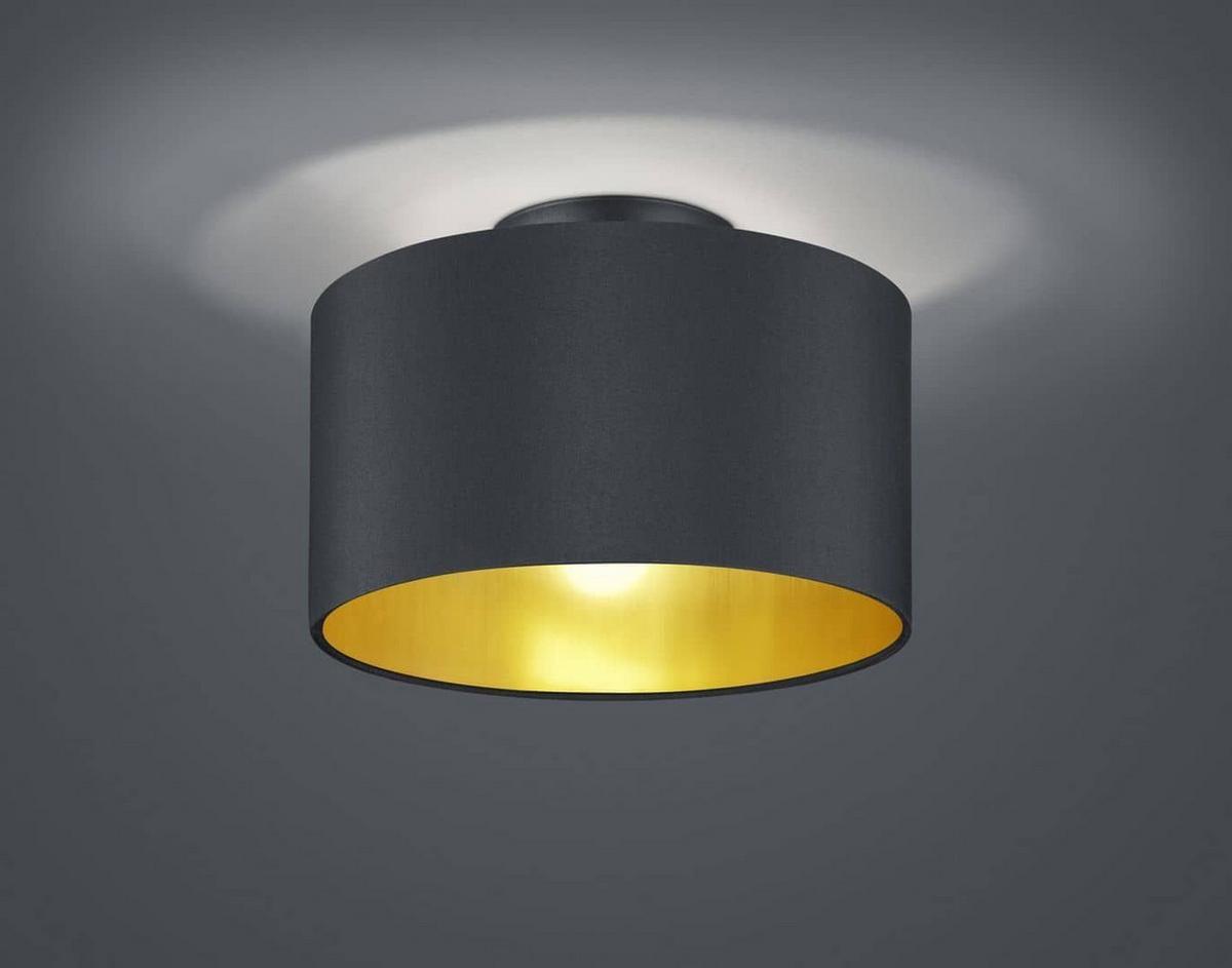 Deckenleuchte Ø 30 cm 2-Flammig mit Textilschirm - Goldfarben/Schwarz, Design, Textil/Metall (30/22cm) - Trio Leuchten