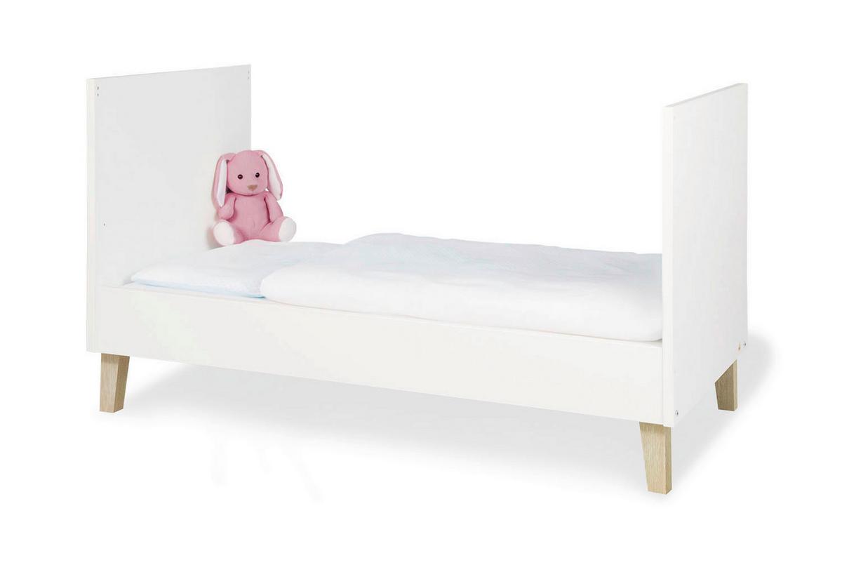 Babyzimmer 3-Teilig. weiß/Natur - Eichefarben/Weiß, Basics, Holzwerkstoff - Pinolino