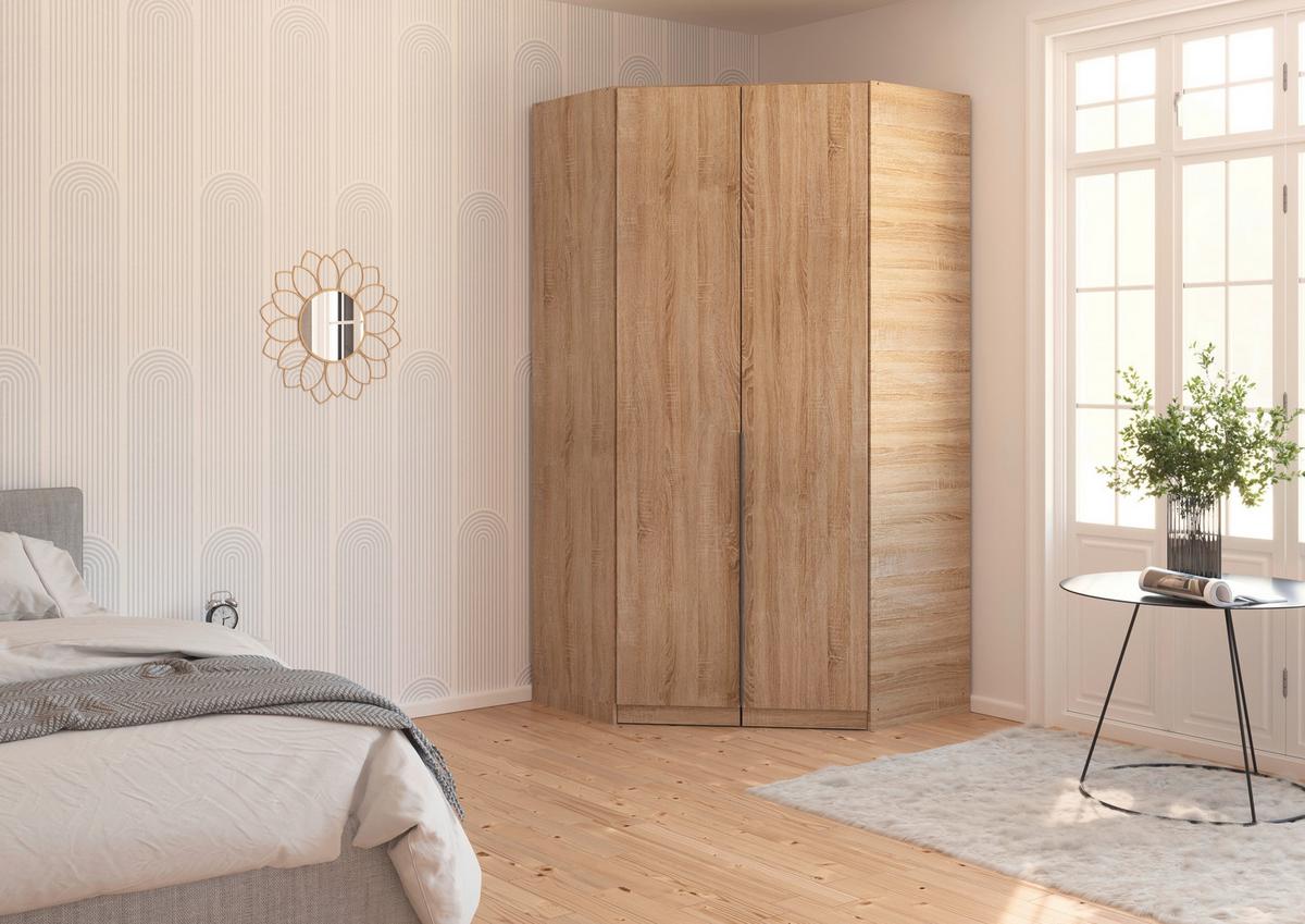 Eckkleiderschrank Alabama Sonoma Eiche B: 117 Cm - Sonoma Eiche, MODERN, Holzwerkstoff (117/229/117cm) - Rauch Möbel