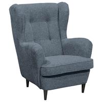 Ohrensessel Oskar Blau B: 78 cm - Blau/Schwarz, Basics, Textil (78/102/98cm) - MID.YOU