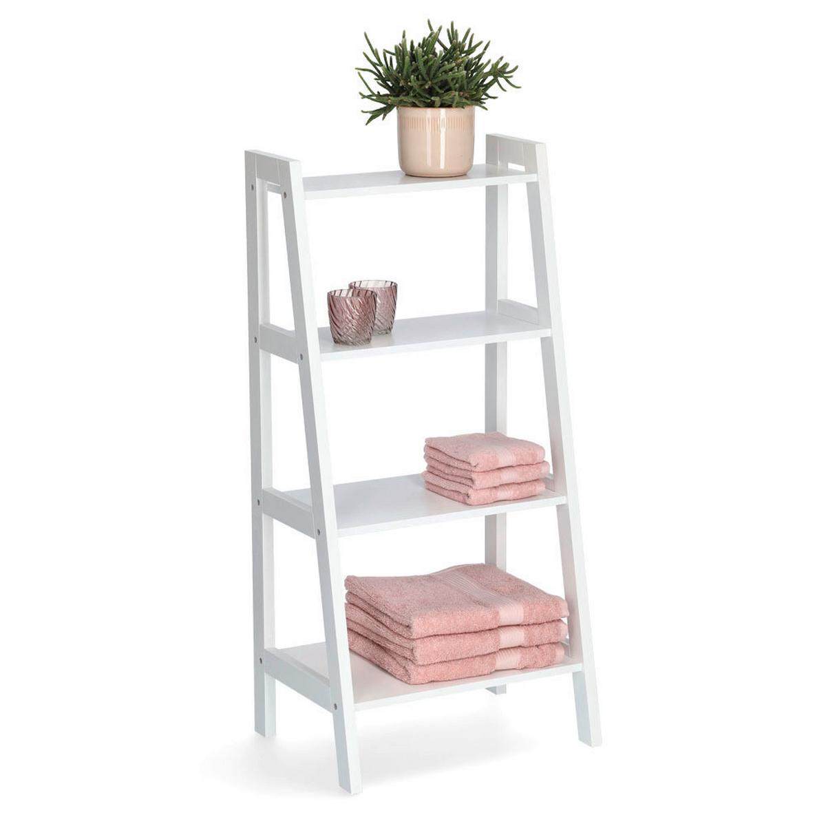 Standregal Weiß BxHxT: 43x32x90, 4 Ablagen - Basics, Holzwerkstoff (43/32/90cm) - Zeller Present