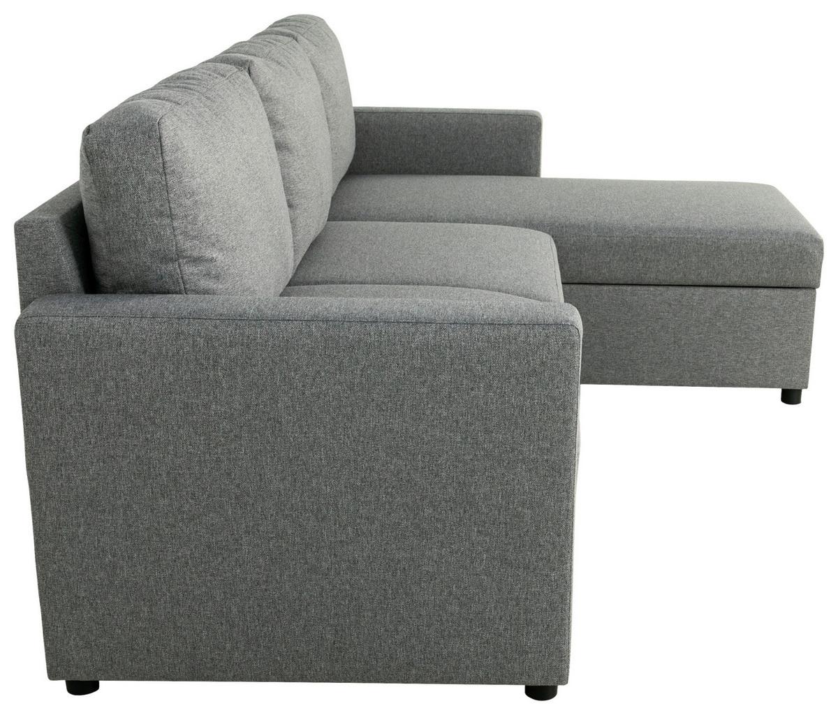 Ecksofa Rosi - Schwarz/Grau, Basics, Textil (215/145cm) - P & B