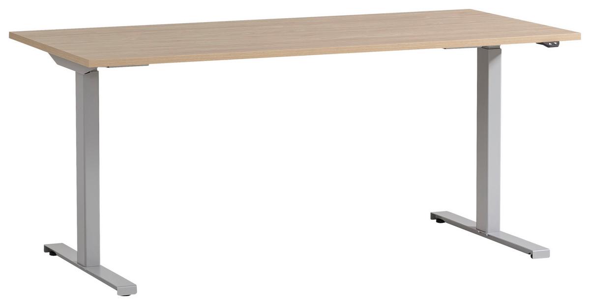 SCHREIBTISCH ANTERO 1600 - Eichefarben/Alufarben, MODERN, Holzwerkstoff/Metall (75/160/71cm) - MID.YOU