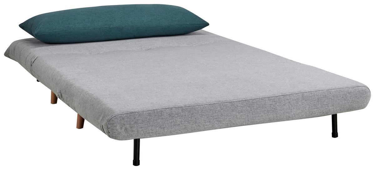 Rozkládací pohovka s polštářem SIMON šedá - šedá/modrá, Moderní, dřevo/textil (125/84/91cm) - Ondega