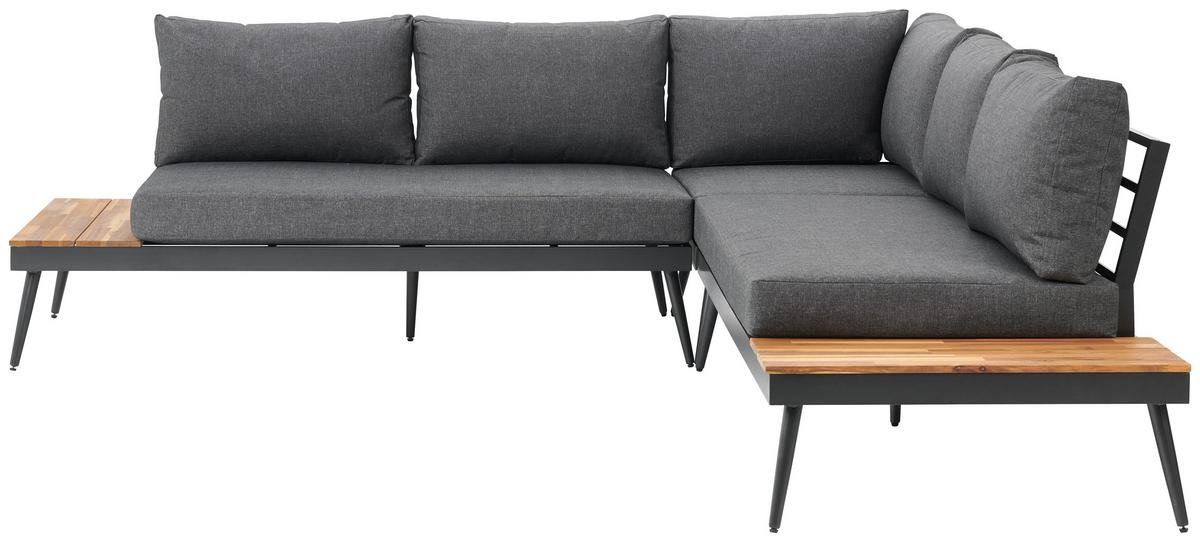 Terasová sedacia súprava MANOCA - farba akácie/sivá, Modern, kov/drevo (247/247cm) - Beldano