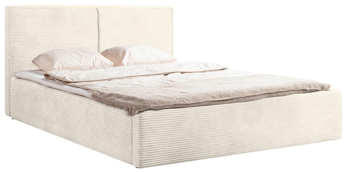 Polsterbett Mit Bettkasten Inez Creme 180x200 Cm - Creme/Schwarz, MODERN, Holz/Holzwerkstoff (180/200cm) - MID.YOU
