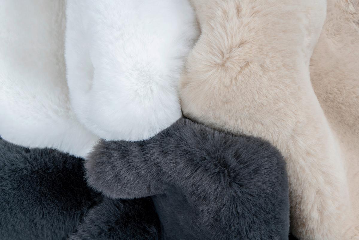 Kunstfell Rabbit Anthrazit 60x90 cm Textil - Anthrazit, Trend, Textil (60/90cm) - Kayoom