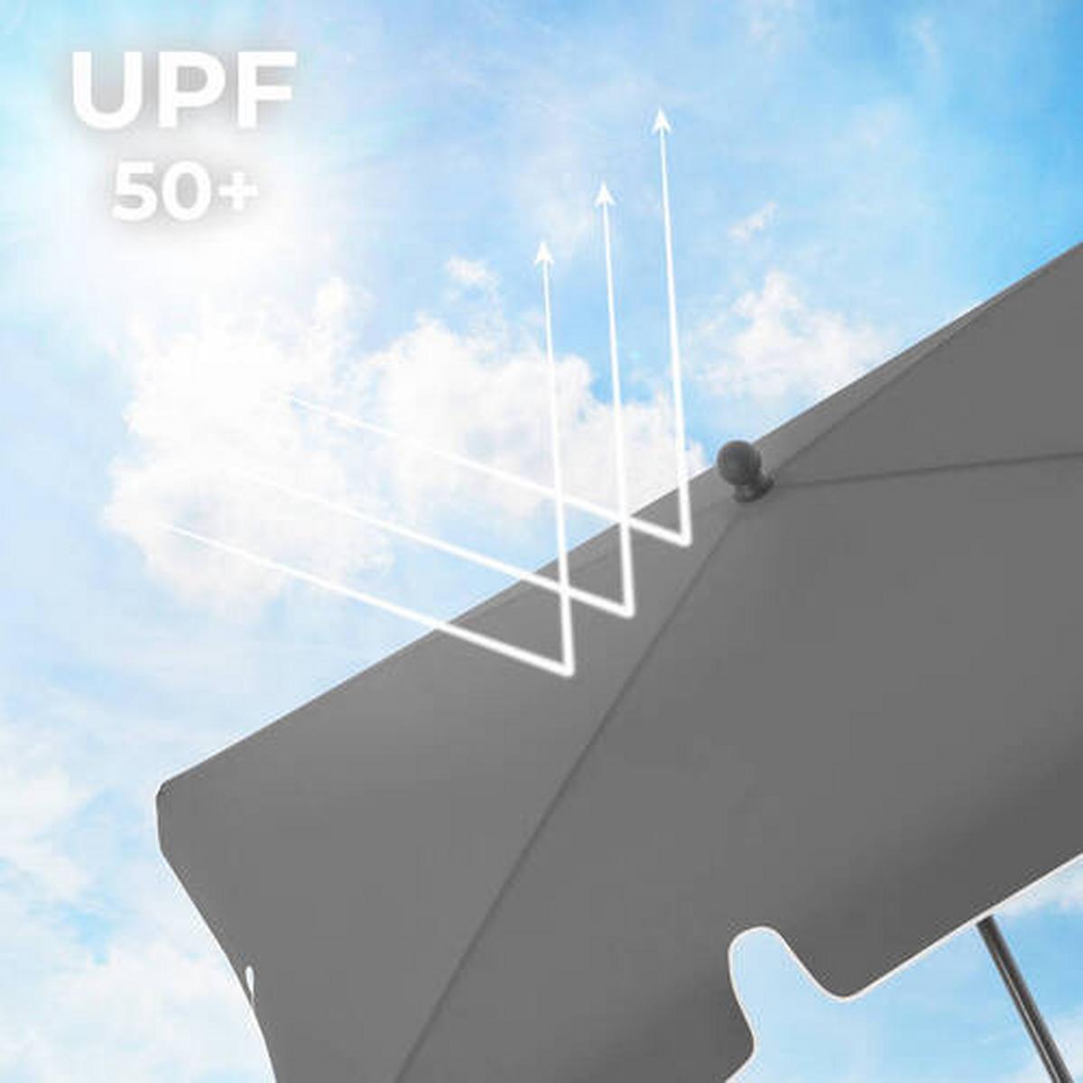 Sonnenschirm Grau Schwarz Bxl: 200x125 Cm - Schwarz/Grau, Basics, Textil/Metall (200/125cm) - Modante