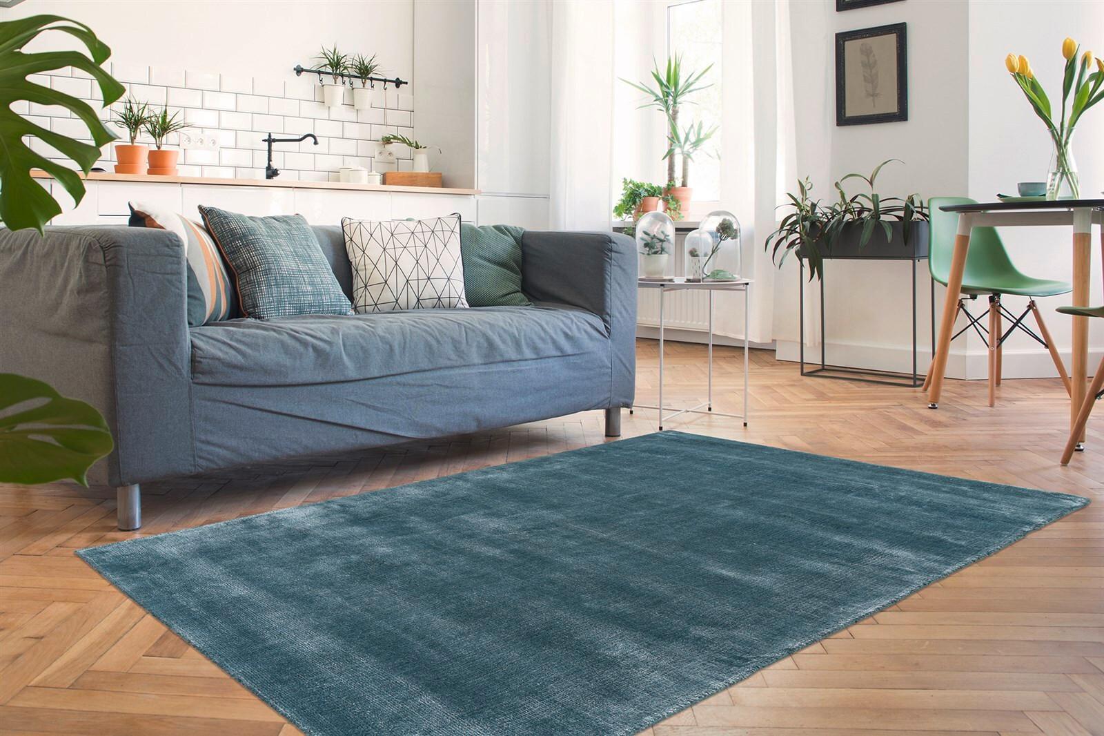 Teppich Village 125 Blau, 160x230 cm - Blau, KONVENTIONELL, Textil (160/230cm)