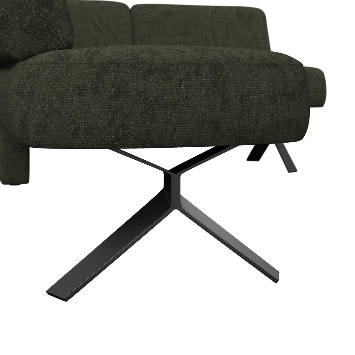Eckbank grün mit Metallbeinen Ulmo 248x176 cm - Schwarz/Grün, MODERN, Textil/Metall (248/176cm)