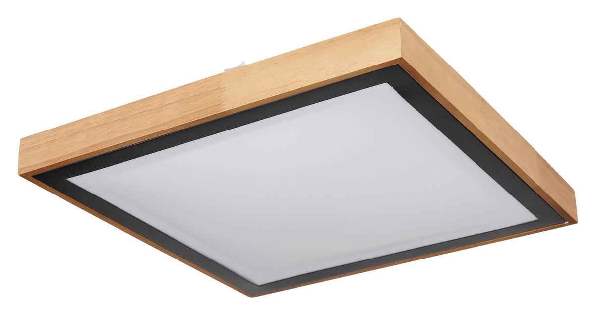 Led Mennyezeti Lámpa 41764-24q - barna/fekete, Natur, műanyag/fa (39/39/9cm) - Globo