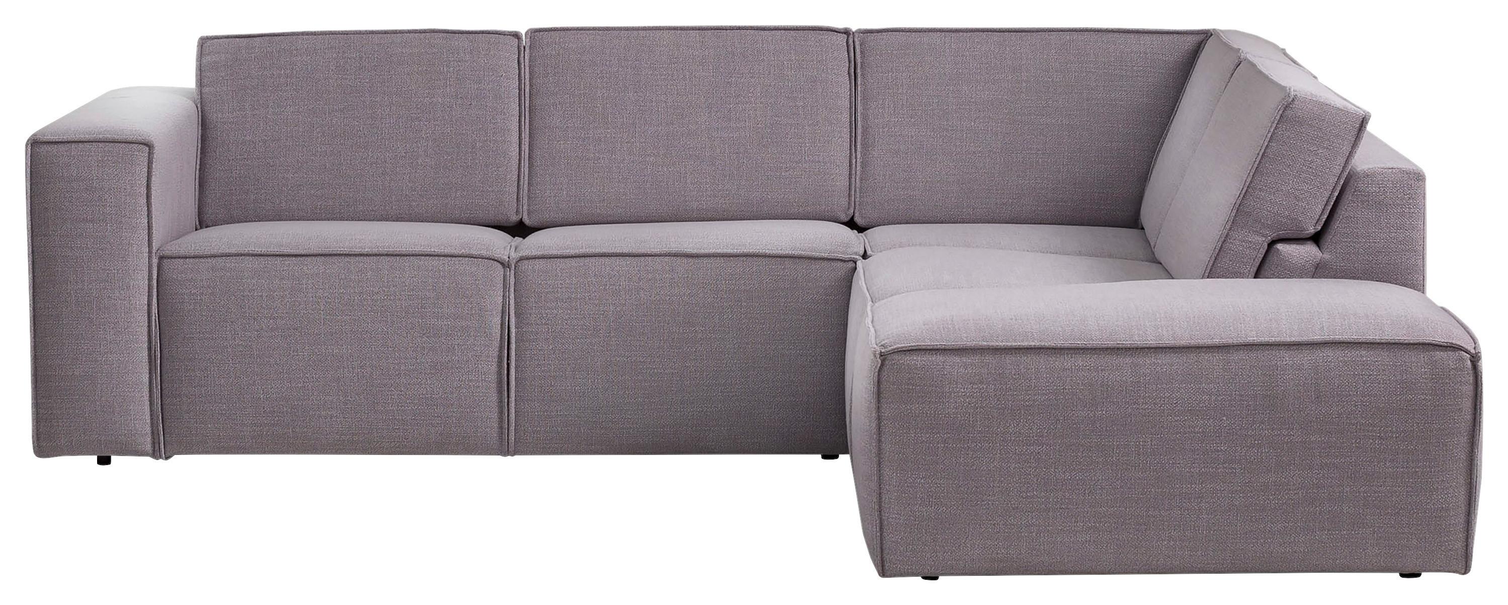 Ecksofa Dice Grau 275x220 Cm - Schwarz/Grau, MODERN, Textil (275/220cm) - Trendmanufaktur