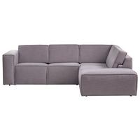 Ecksofa Dice Grau 275x220 Cm - Schwarz/Grau, MODERN, Textil (275/220cm) - Trendmanufaktur