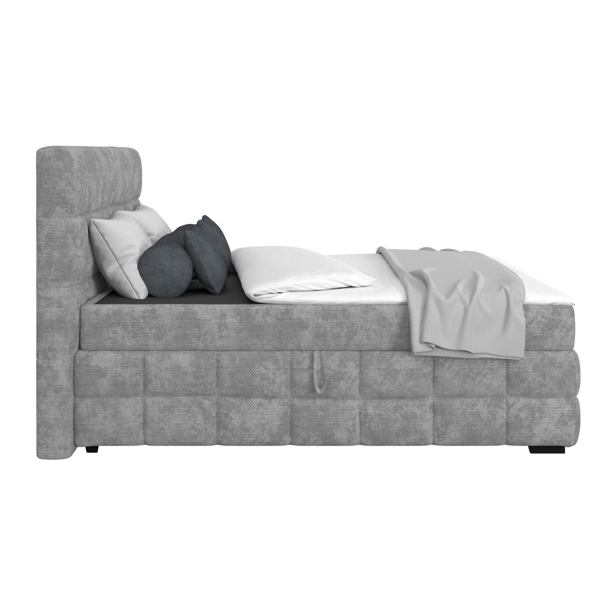 Čalouněná postel VEGA 180x200 cm, šedá - šedá/černá, Trend, dřevo/textil (180/200cm)