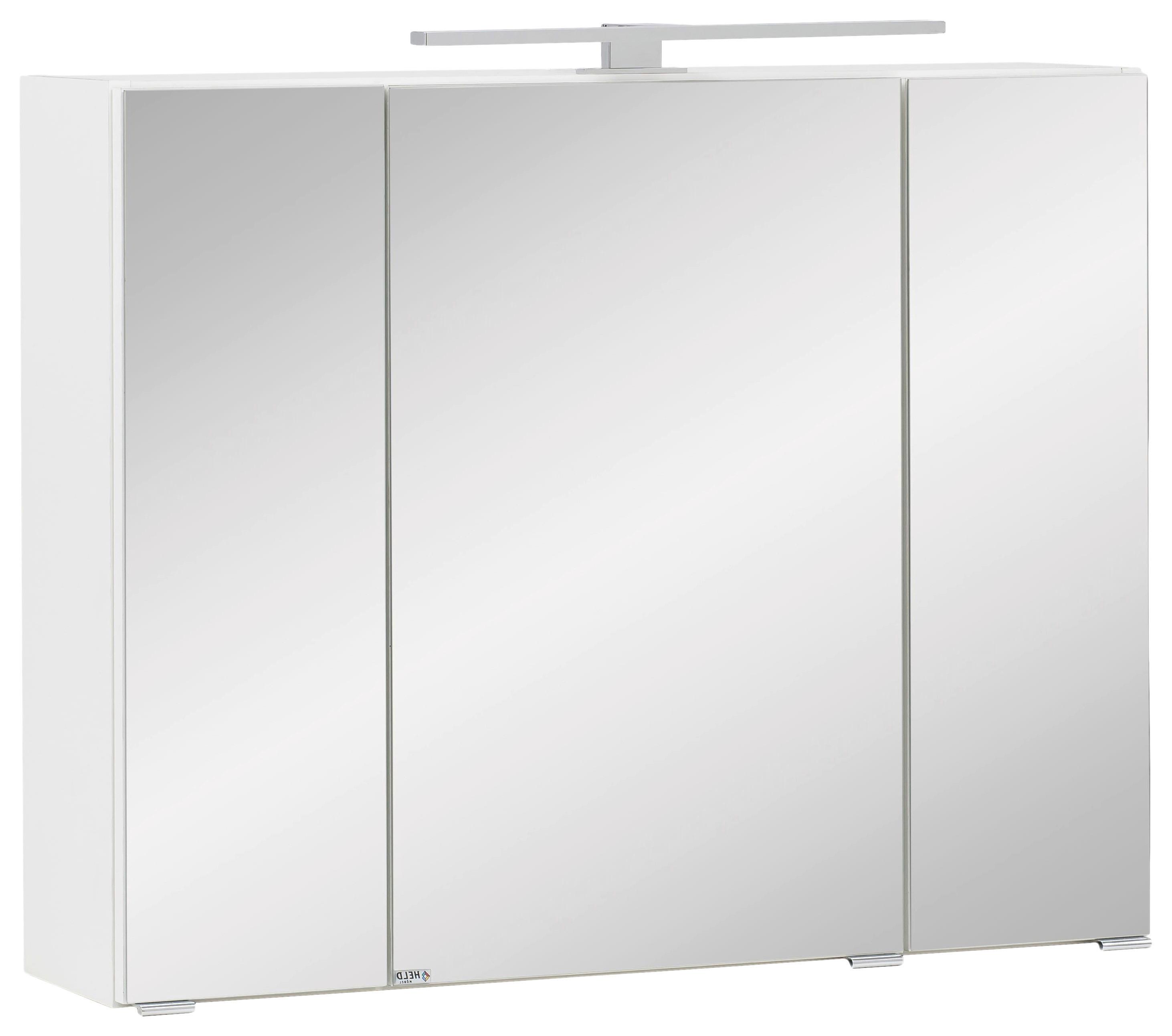 Spiegelschrank Kopenhagen Led 3 Türen 80x64x20 cm - Weiß, KONVENTIONELL, Glas/Holzwerkstoff (80/64/20cm) - Held