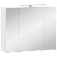 Spiegelschrank Kopenhagen Led 3 Türen 80x64x20 Cm - Weiß, KONVENTIONELL, Glas/Holzwerkstoff (80/64/20cm) - Held