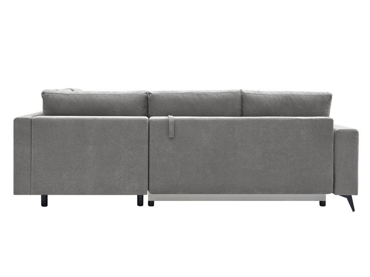 Rohová sedačka TEXAS, pravá, sivohnedý velúr - čierna/taupe, Konventionell, drevo/textil (259/203cm) - Based