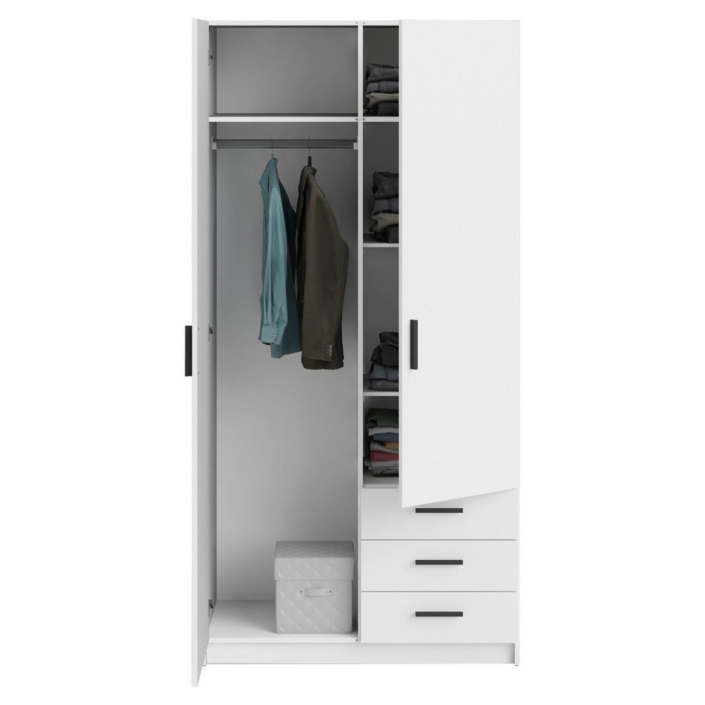 KLEIDERSCHRANK Sprint, Weiß, B: 98,5 cm