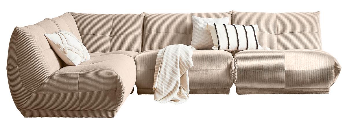 Ecksofa Giselle - Taupe, Trend, Textil (210/315cm) - Livetastic