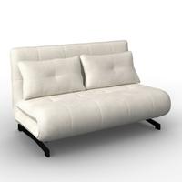 Rozkladacia pohovka LUNA, biele buklé, max.240 kg - čierna/biela, Modern, kov/textil (142/40/62cm) - Bessagi Home