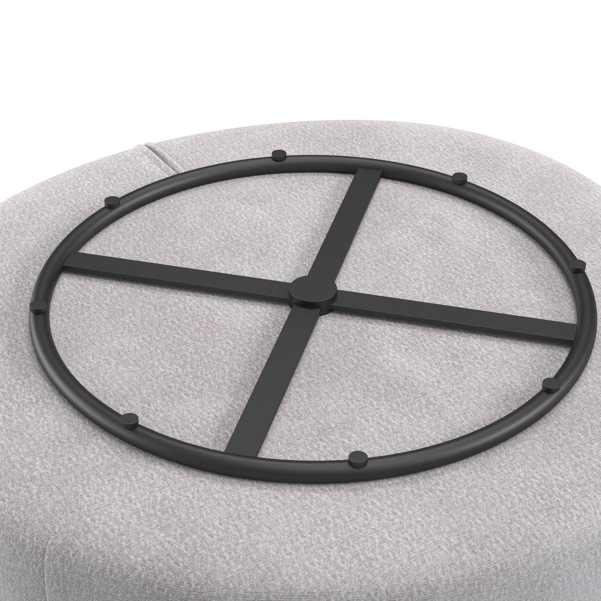 Relaxační křeslo MARIETA, šedobéžová žinylka, max.140 kg - černá/šedobéžová, Moderní, kov/dřevo (76/84/78cm) - Bessagi Home