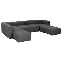 Wohnlandschaft Lena Anthrazit Flachgewebe - Anthrazit, Design, Textil (250/350/235cm) - Max Winzer