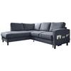 Ecksofa Molly Dunkelblau S: 198x233 cm - Schwarz/Dunkelblau, Textil (198/233cm) - MID.YOU