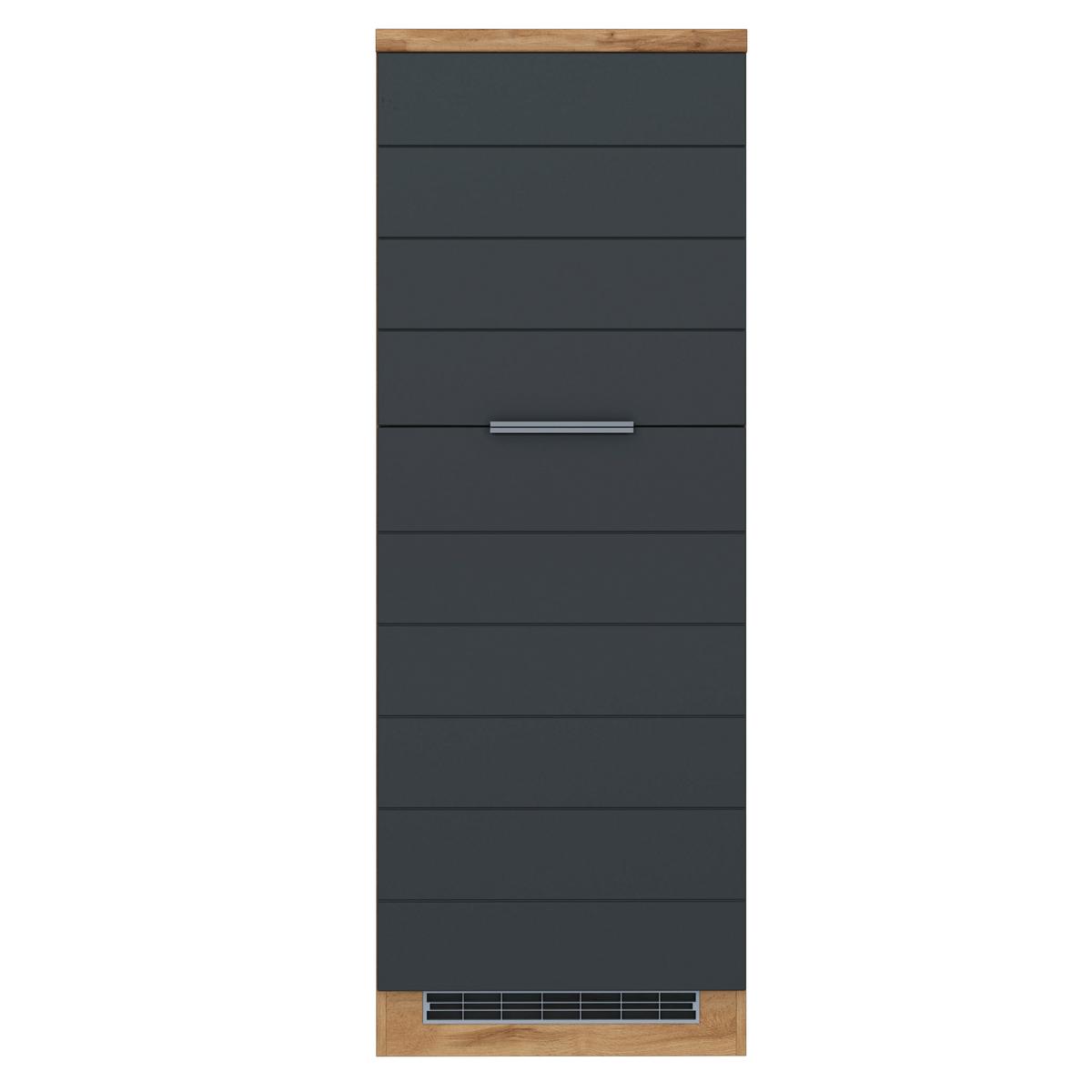 Backofen-/Kühlschrank- Umbauschrank Florenz B: 60 cm - Eiche Wotan/Grau, Design, Holzwerkstoff (60/166/60cm) - Held