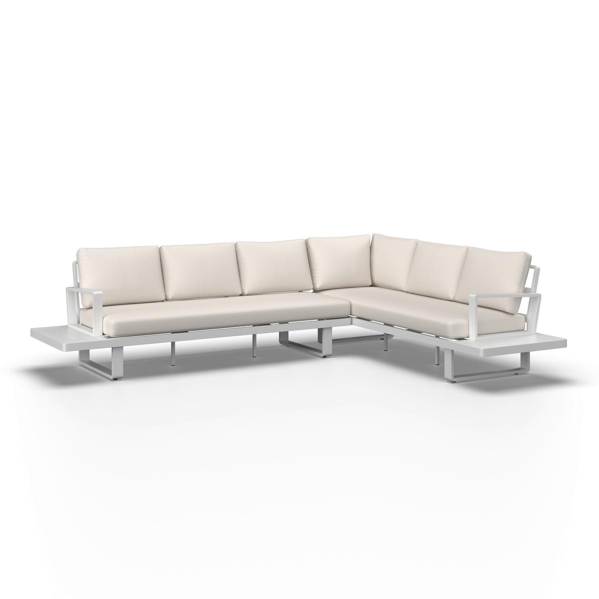 TERASOVÁ SEDACIA SÚPRAVA TILLY - biela/krémová, Modern, kov/textil (288,5/70/74cm) - Bessagi Garden