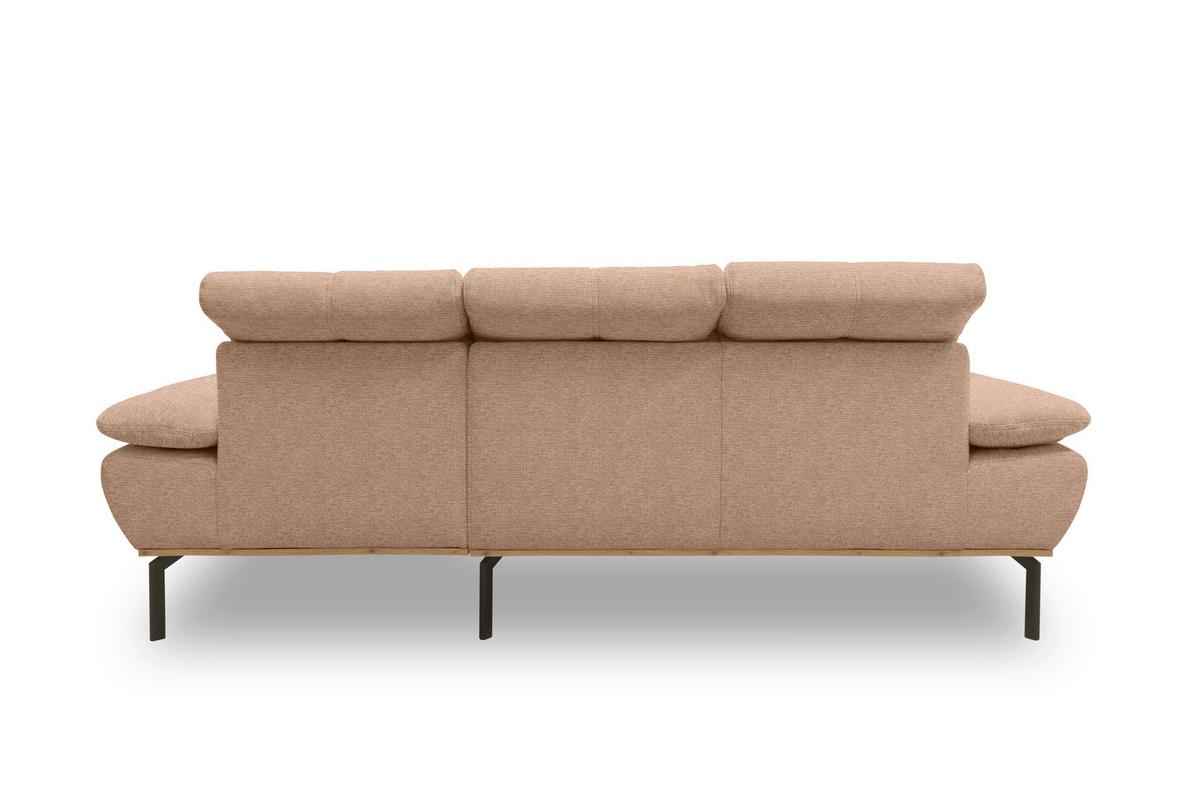 Ecksofa Rotbraun S: 242x170 cm - Wildeiche/Rotbraun, Design, Holz/Textil (242/170cm) - MID.YOU