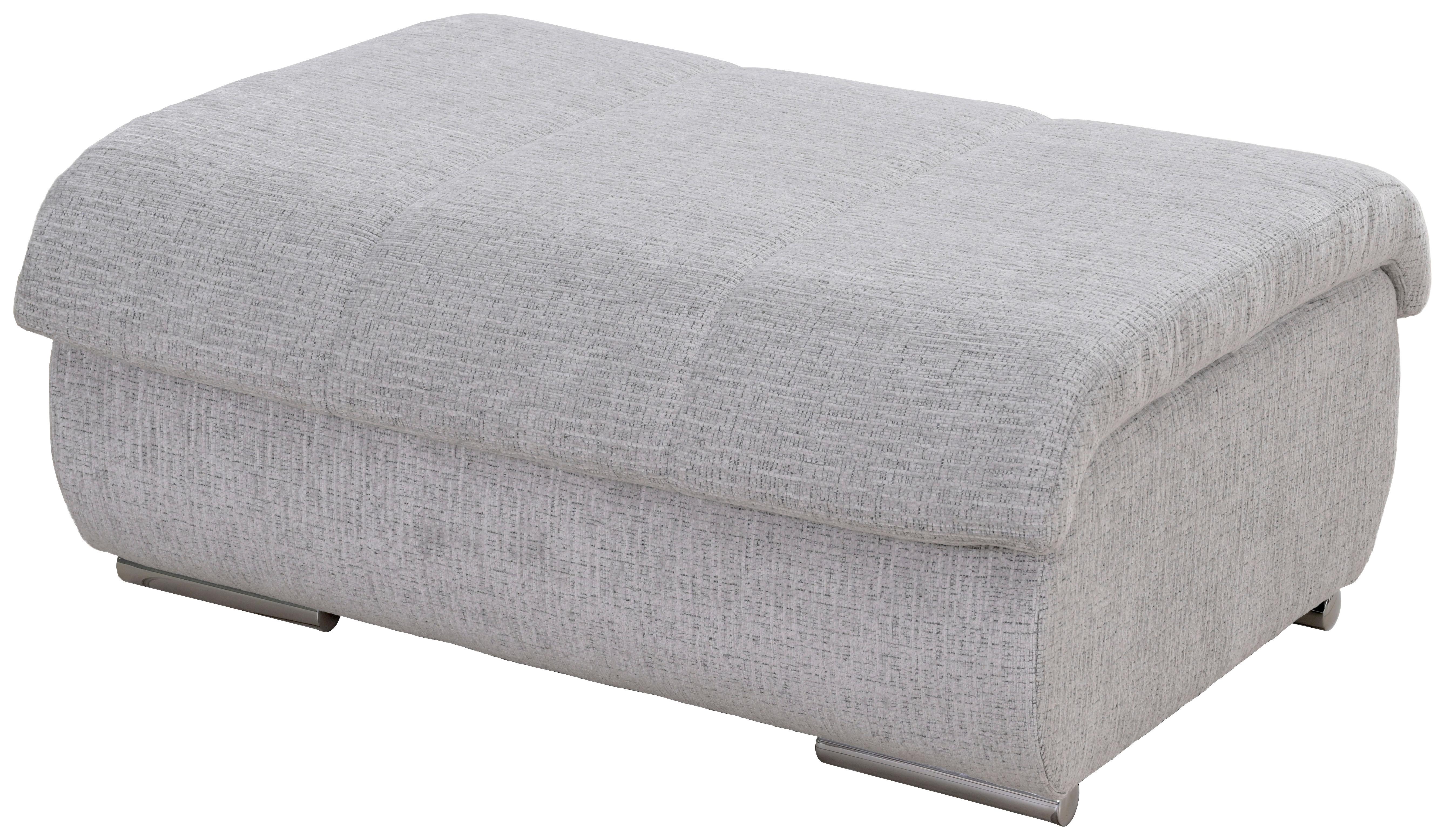 Hocker Multi grau, B: 100cm - Chromfarben/Grau, MODERN, Textil (100/43/80cm) - Luca Bessoni