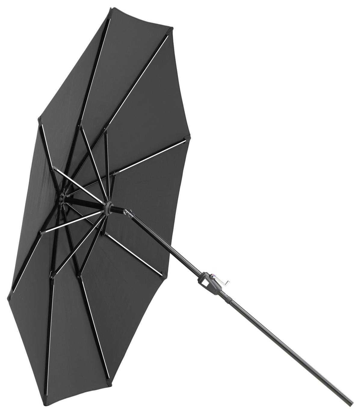 Sonnenschirm Sabal DM: 270cm H: 241cm Schwarz - Schwarz, KONVENTIONELL (270/241/270cm) - Gardenson