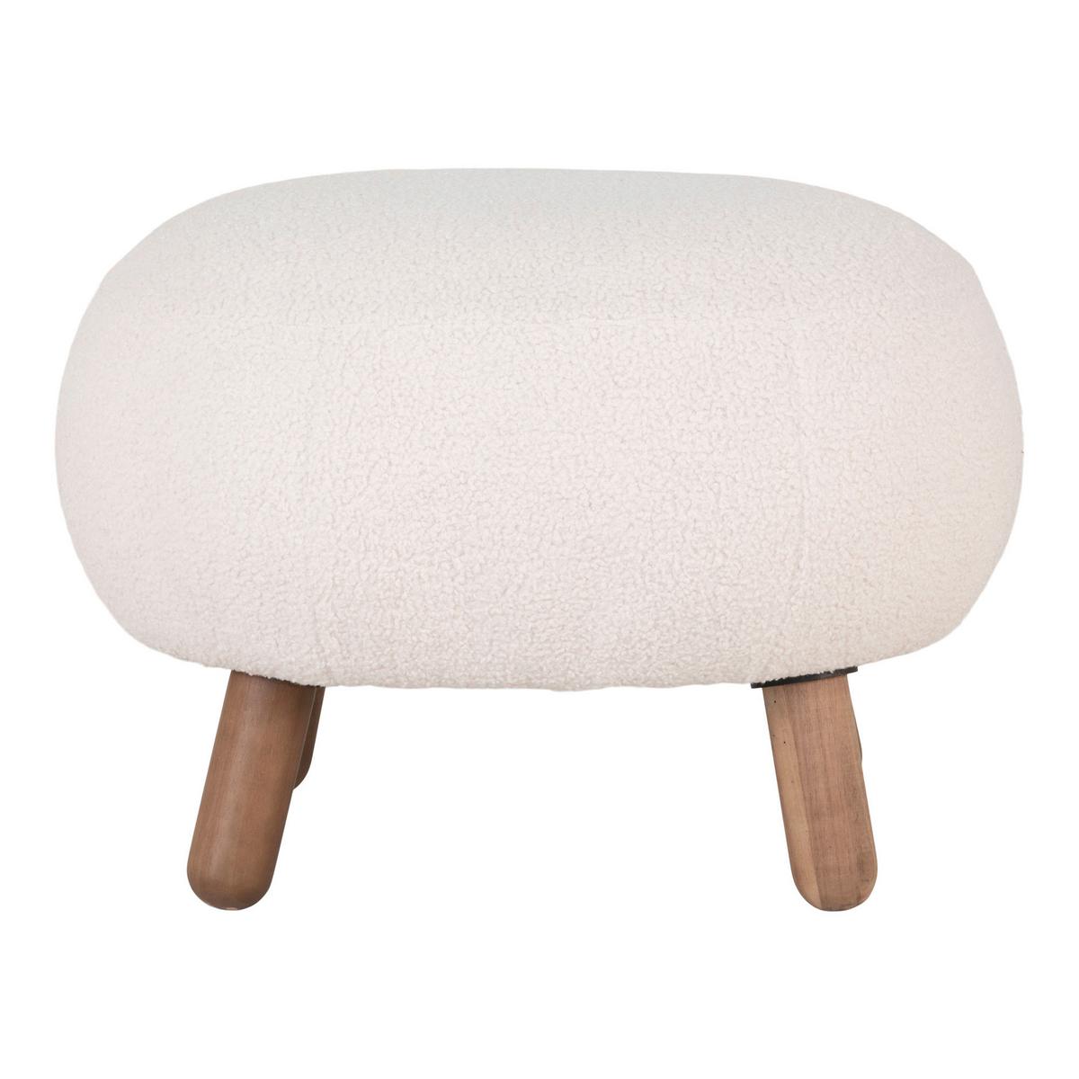 Hocker Savona Weiß, BxHxT: 60x37x50cm - Weiß/Kieferfarben, Basics, Textil (60/37/50cm)