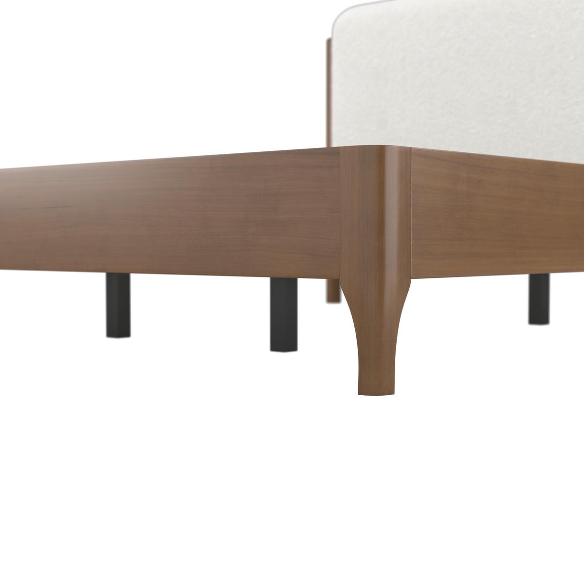 Čalouněná postel AMINA 180x200, světle hnědá - slonovinová/světle hnědá, Moderní, dřevo/kompozitní dřevo (180/200cm) - Bessagi Home