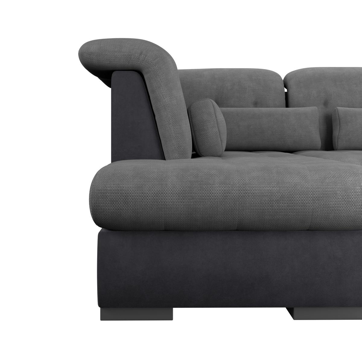 Wohnlandschaft Madera Anthrazit B: 212 Cm - Anthrazit/Schwarz, KONVENTIONELL, Kunststoff/Textil (212/358/190cm)